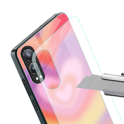 Y2K Rainbow Hearts stylish phone case for oneplus nord ce 4 lite | glossy glass and slim fit