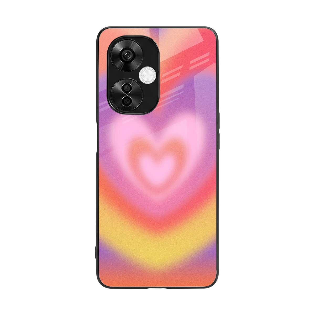Y2K Rainbow Hearts back phone cover | glass case for oneplus nord ce 3 lite