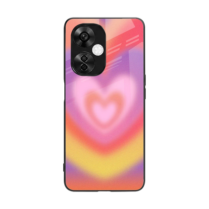 Y2K Rainbow Hearts back phone cover | glass case for oneplus nord ce 3 lite
