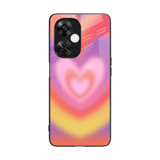 Y2K Rainbow Hearts back phone cover | glass case for oneplus nord ce 3 lite