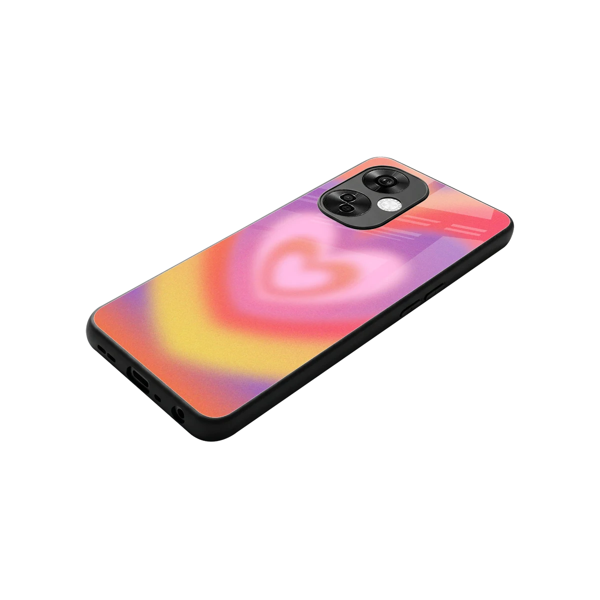 Y2K Rainbow Hearts stylish phone case for oneplus nord ce 3 lite | glossy glass and slim fit