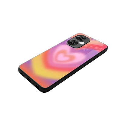 Y2K Rainbow Hearts stylish phone case for oneplus nord ce 3 lite | glossy glass and slim fit