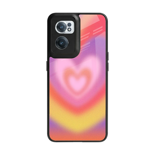 Y2K Rainbow Hearts back phone cover | glass case for oneplus nord ce 2