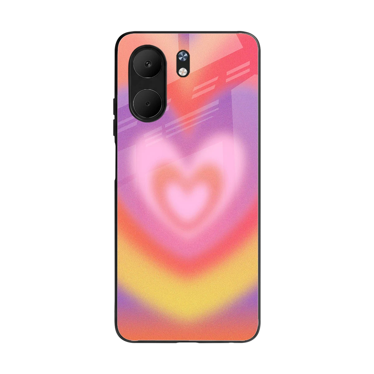 Y2K Rainbow Hearts back phone cover | glass case for oppo a5x 5g