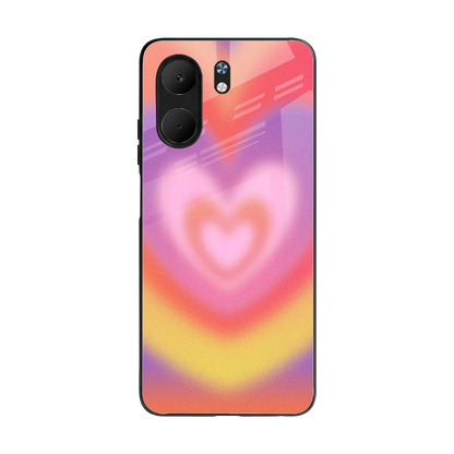 Y2K Rainbow Hearts back phone cover | glass case for oppo a5x 5g