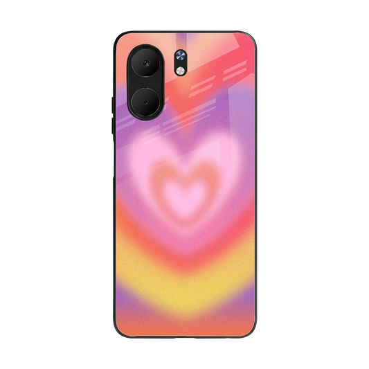 Y2K Rainbow Hearts back phone cover | glass case for oppo a5x 5g