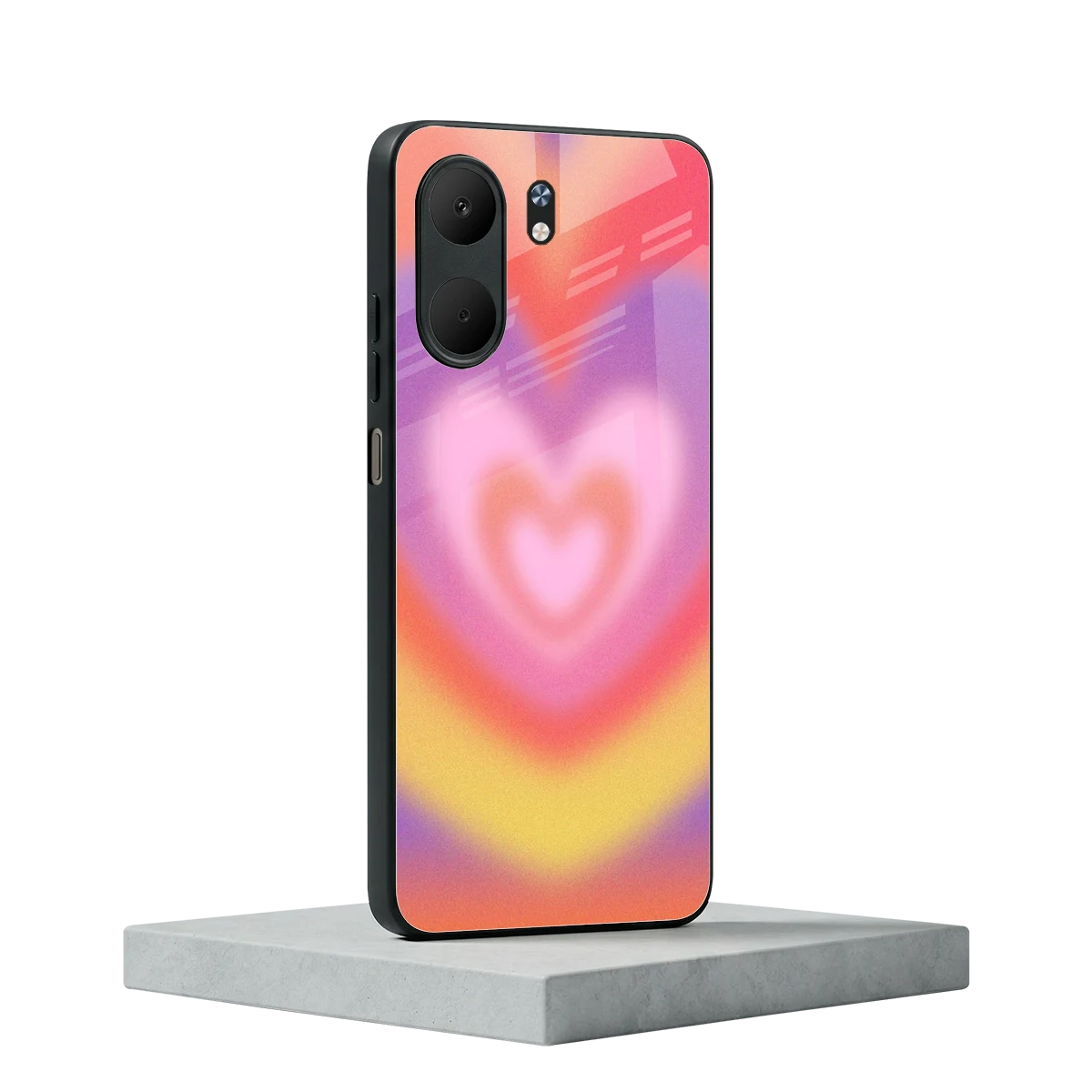Y2K Rainbow Hearts oppo a5x 5g mobile cover | shockproof glass phone case