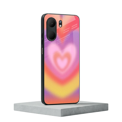 Y2K Rainbow Hearts oppo a5x 5g mobile cover | shockproof glass phone case