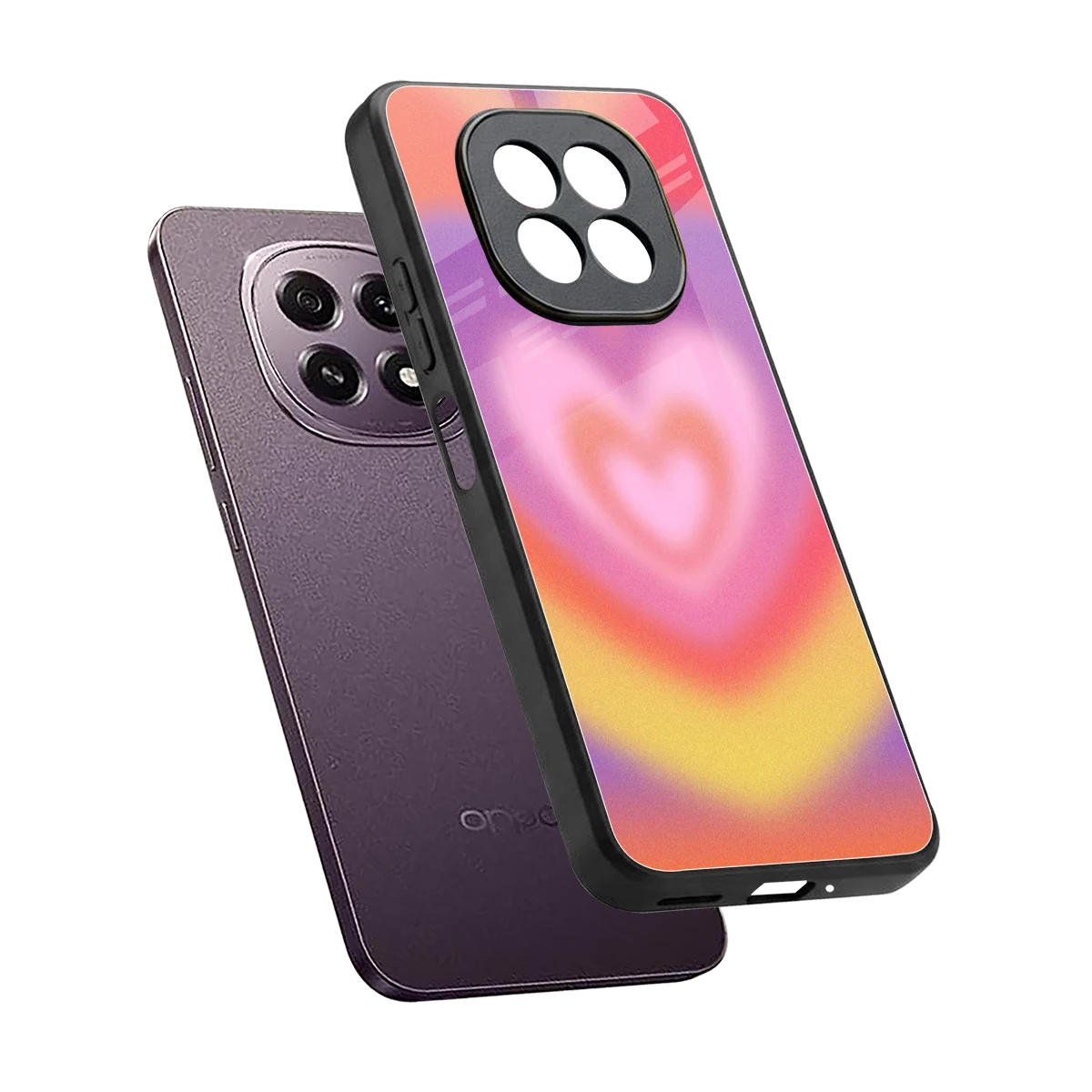 Y2K Rainbow Hearts sleek oppo f29 5g cover with tempered glass back and TPU edges