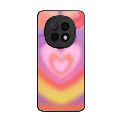 Y2K Rainbow Hearts back phone cover | glass case for oppo f29 pro 5g