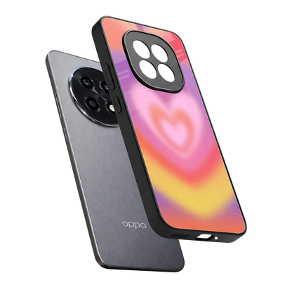 Y2K Rainbow Hearts sleek oppo f29 pro 5g cover with tempered glass back and TPU edges