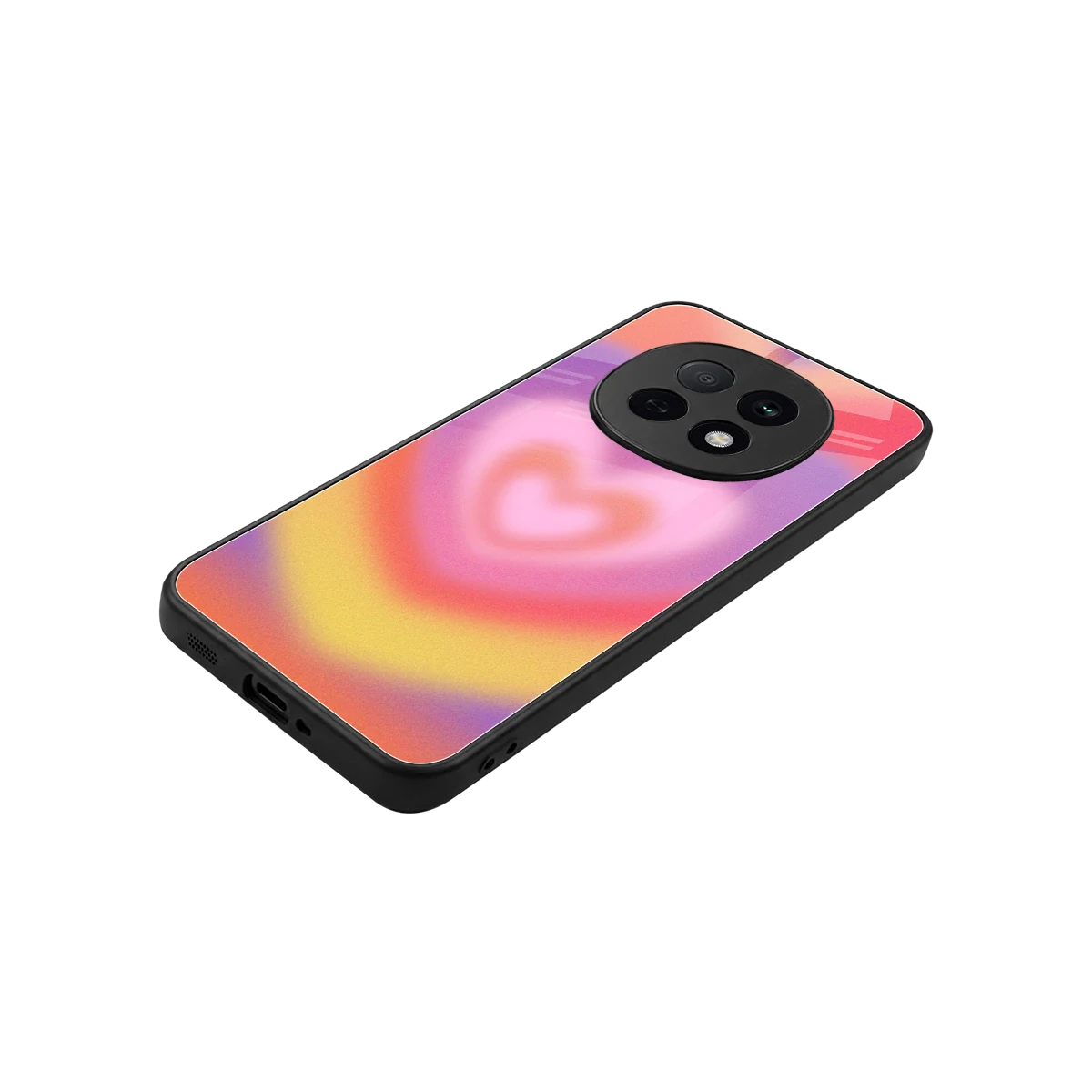 Y2K Rainbow Hearts stylish phone case for oppo f29 pro 5g | glossy glass and slim fit