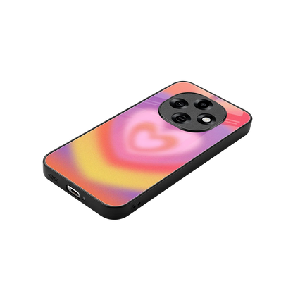 Y2K Rainbow Hearts stylish phone case for oppo f31 pro 5g | glossy glass and slim fit