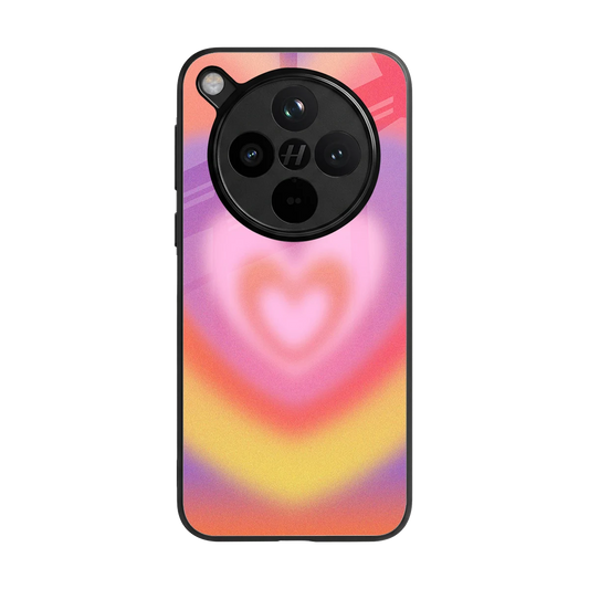 Y2K Rainbow Hearts back phone cover | glass case for oppo find x8