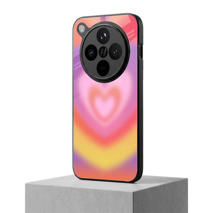 Y2K Rainbow Hearts oppo find x8 mobile cover | shockproof glass phone case