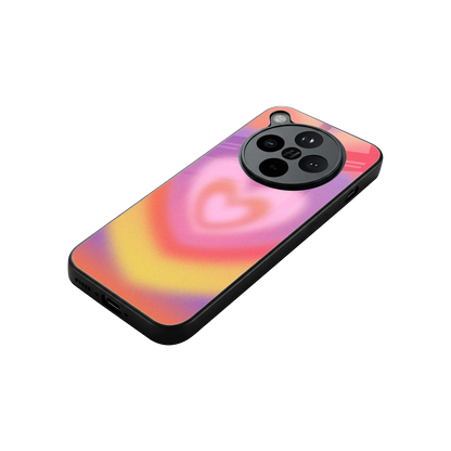 Y2K Rainbow Hearts stylish phone case for oppo find x8 | glossy glass and slim fit