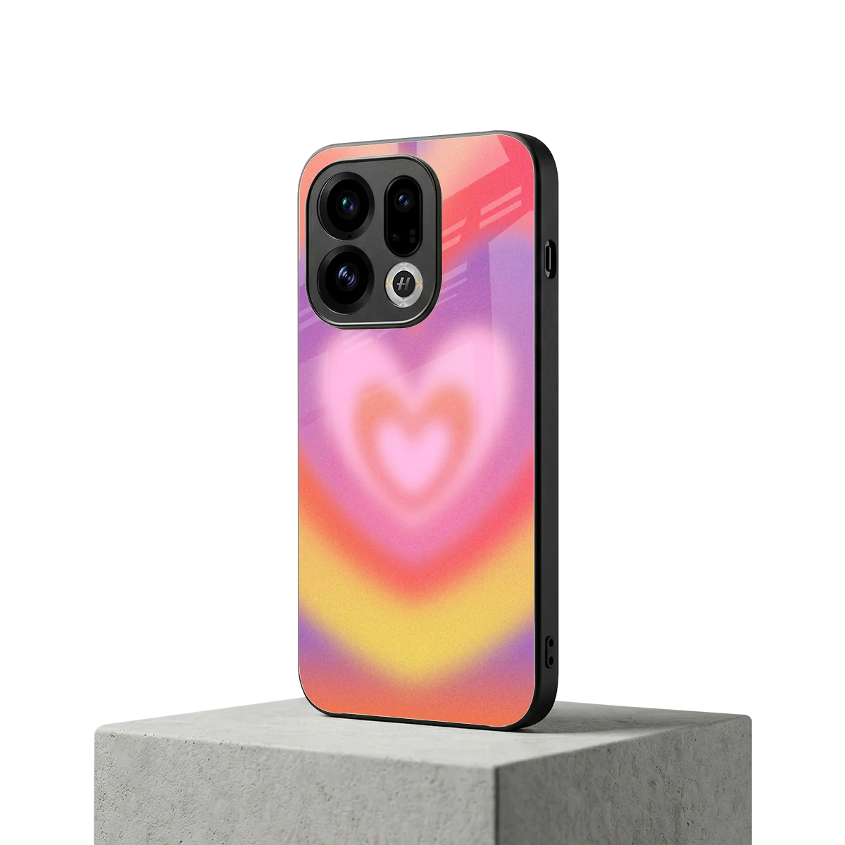 Y2K Rainbow Hearts oppo find x9 mobile cover | shockproof glass phone case