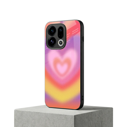 Y2K Rainbow Hearts oppo find x9 mobile cover | shockproof glass phone case