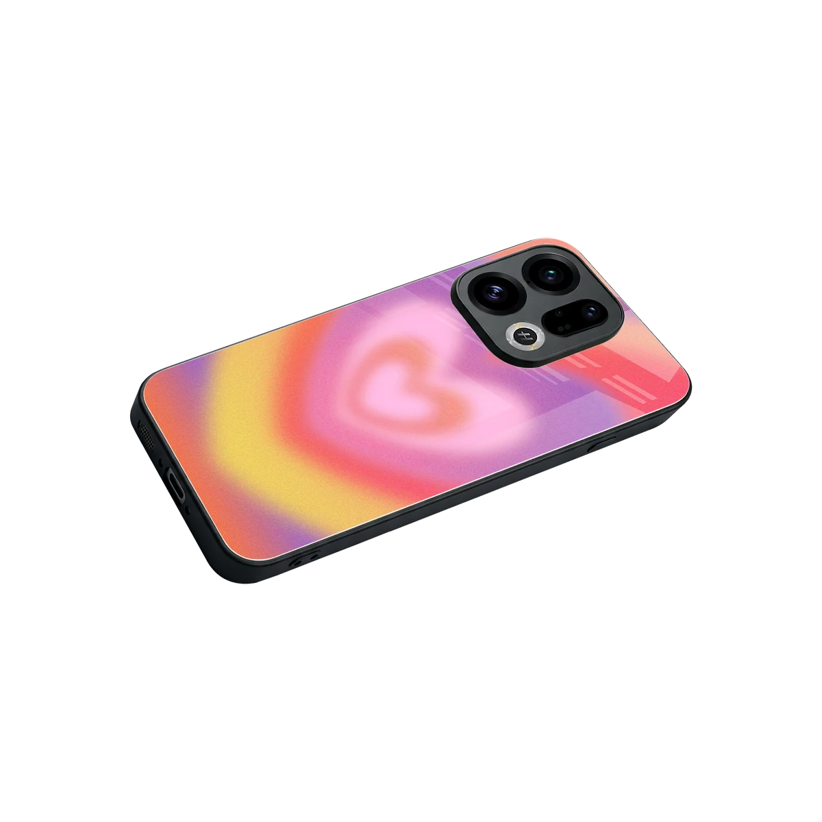 Y2K Rainbow Hearts stylish phone case for oppo find x9 | glossy glass and slim fit