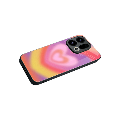 Y2K Rainbow Hearts stylish phone case for oppo find x9 | glossy glass and slim fit