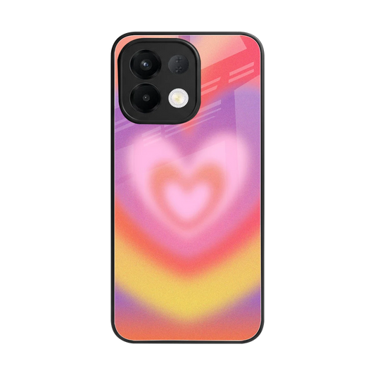Y2K Rainbow Hearts back phone cover | glass case for oppo k13 5g