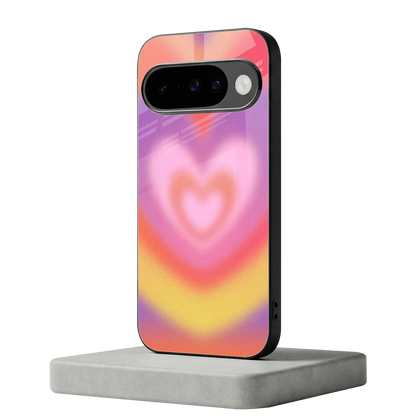 Y2K Rainbow Hearts google pixel 10 mobile cover | shockproof glass phone case
