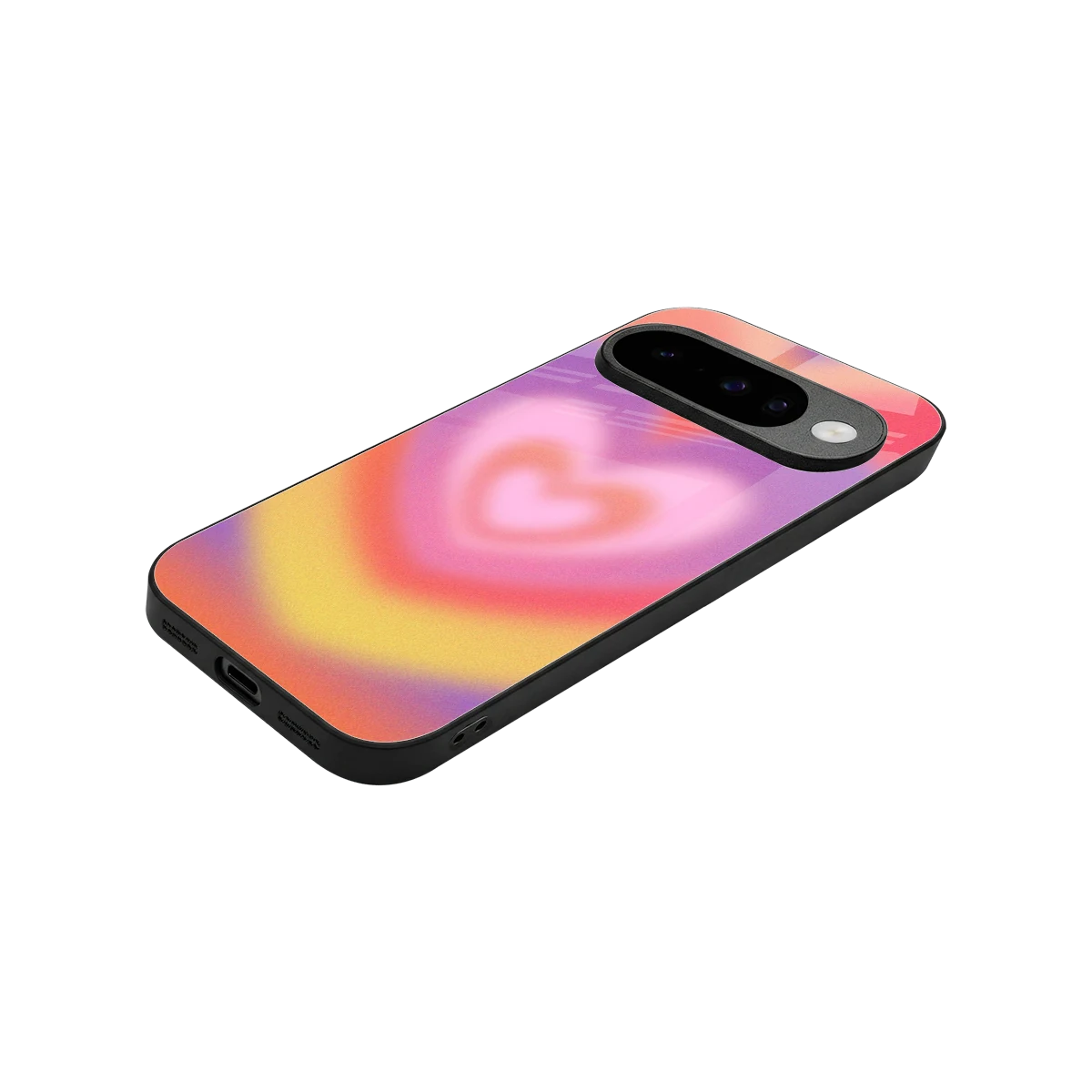 Y2K Rainbow Hearts stylish phone case for google pixel 10 | glossy glass and slim fit