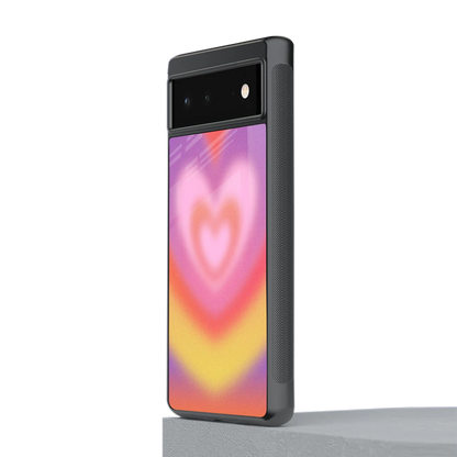 Y2K Rainbow Hearts stylish phone case for google pixel 6 | glossy glass and slim fit