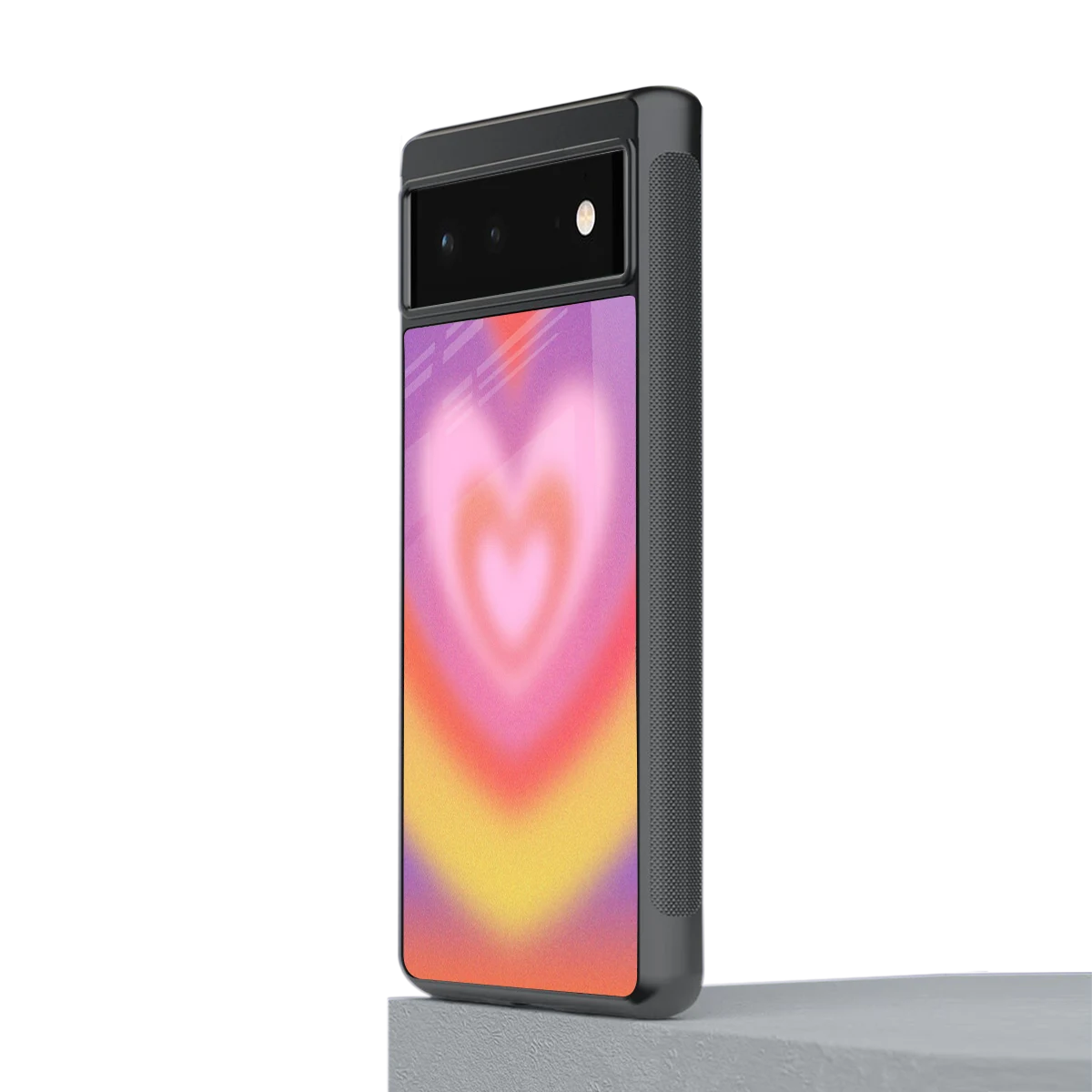 Y2K Rainbow Hearts stylish phone case for google pixel 6a | glossy glass and slim fit