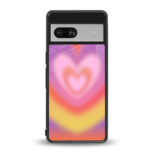 Y2K Rainbow Hearts back phone cover | glass case for google pixel 7a