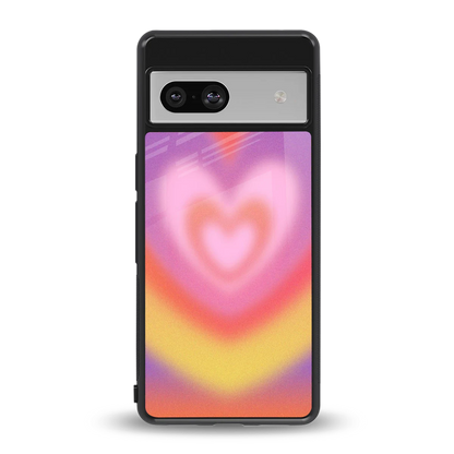 Y2K Rainbow Hearts back phone cover | glass case for google pixel 7