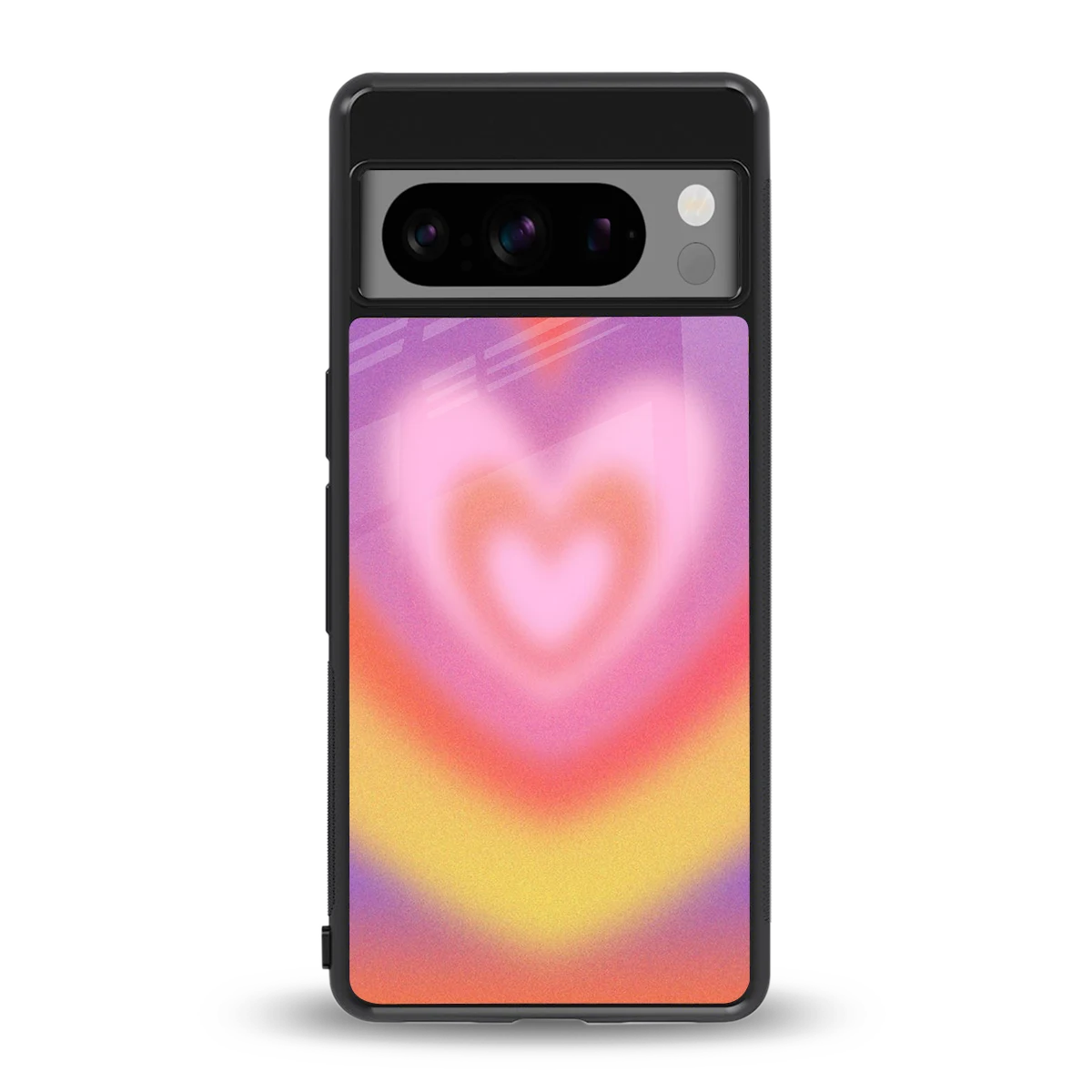 Y2K Rainbow Hearts back phone cover | glass case for google pixel 8 pro