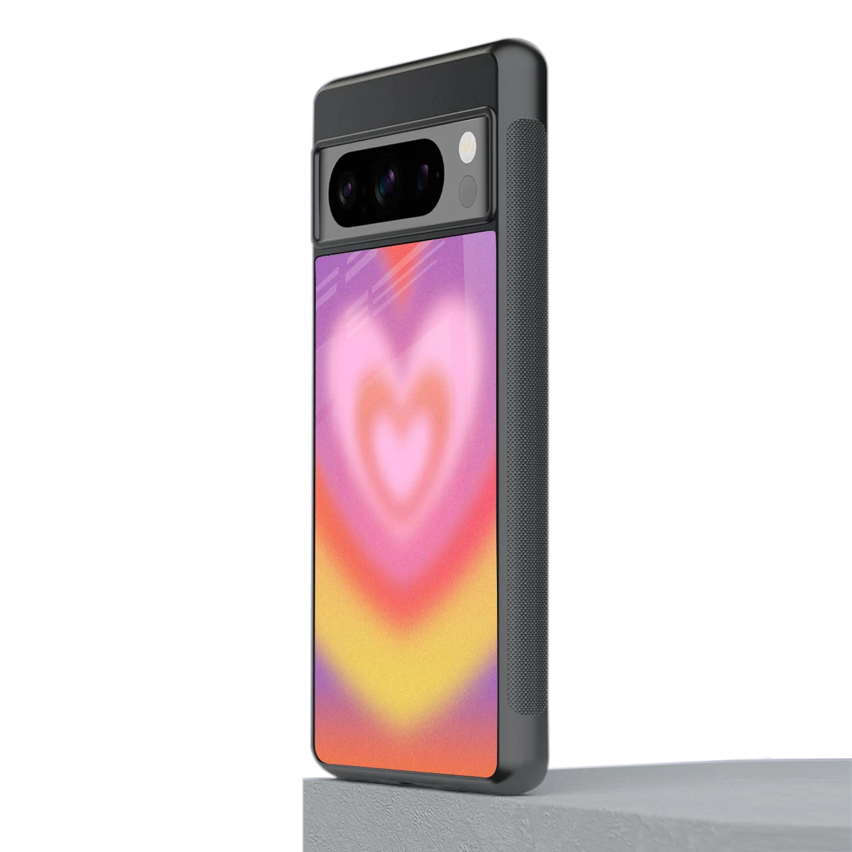 Y2K Rainbow Hearts stylish phone case for google pixel 8 pro | glossy glass and slim fit