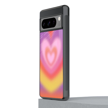 Y2K Rainbow Hearts stylish phone case for google pixel 8 pro | glossy glass and slim fit