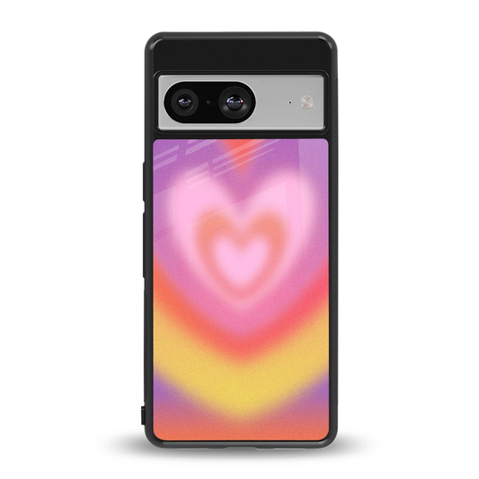 Y2K Rainbow Hearts back phone cover | glass case for google pixel 8