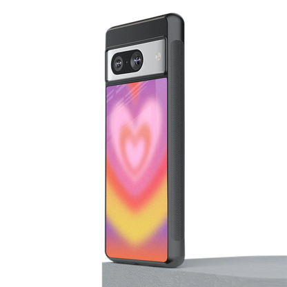 Y2K Rainbow Hearts stylish phone case for google pixel 8 | glossy glass and slim fit
