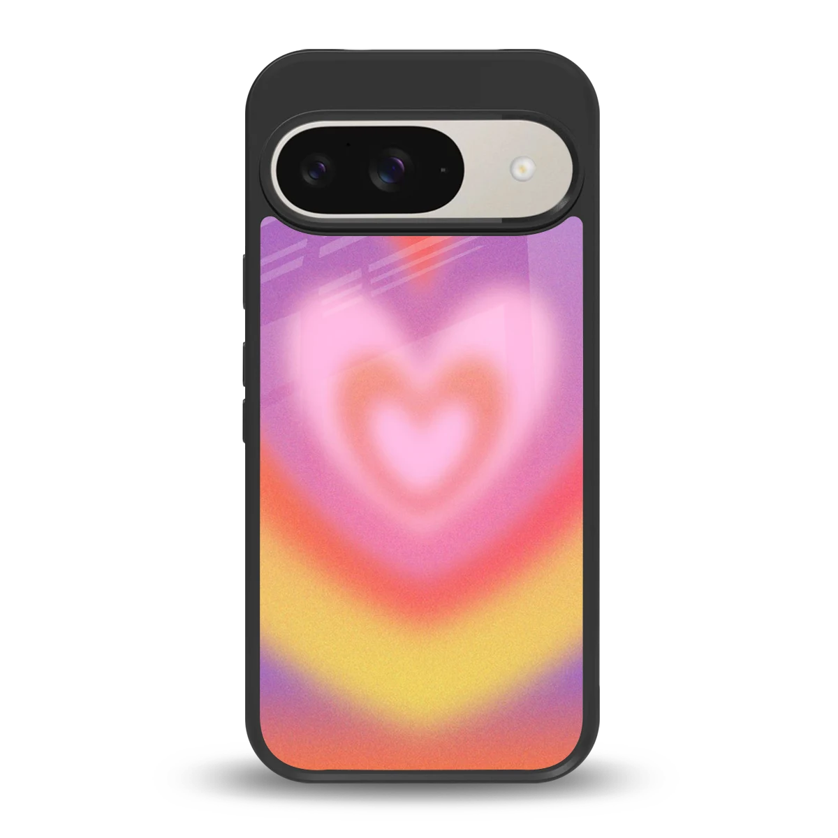Y2K Rainbow Hearts back phone cover | glass case for google pixel 9