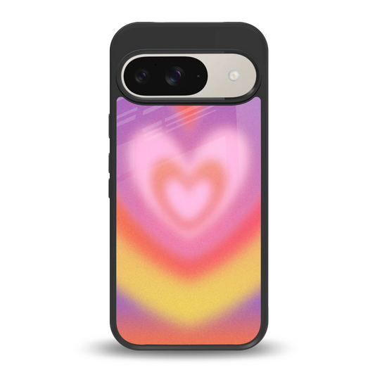Y2K Rainbow Hearts back phone cover | glass case for google pixel 9