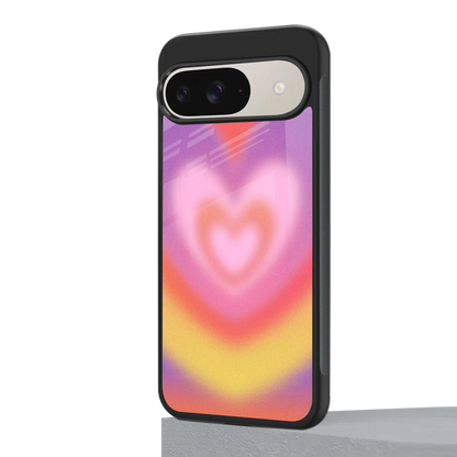 Y2K Rainbow Hearts google pixel 9 mobile cover | shockproof glass phone case
