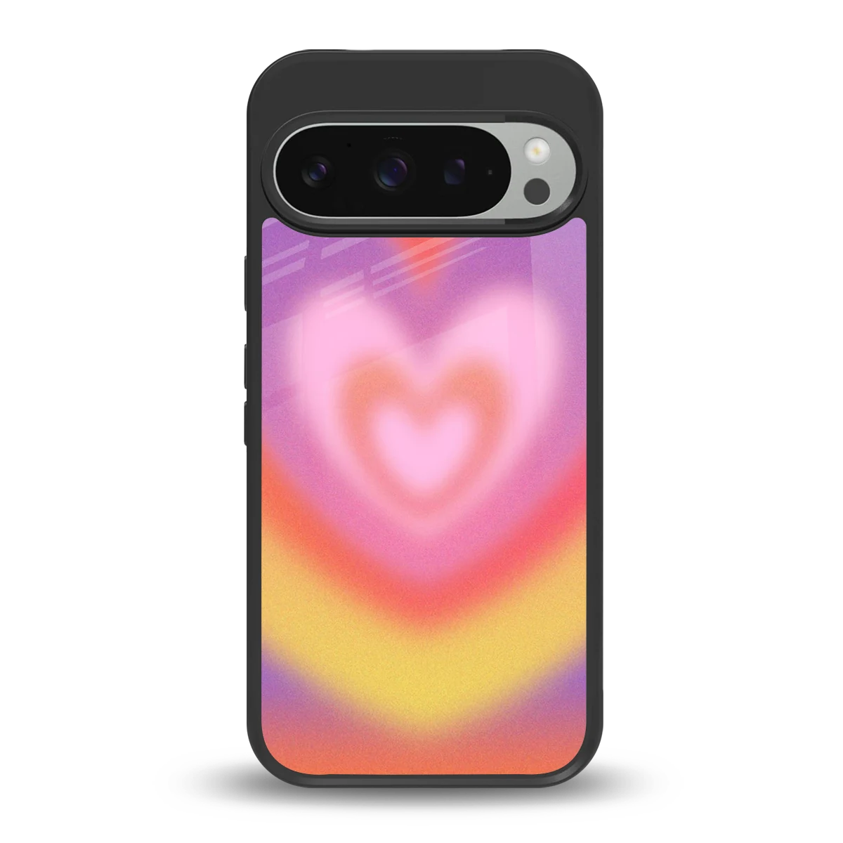 Y2K Rainbow Hearts back phone cover | glass case for google pixel 9 pro