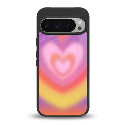 Y2K Rainbow Hearts back phone cover | glass case for google pixel 9 pro xl