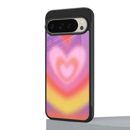 Y2K Rainbow Hearts google pixel 9 pro xl mobile cover | shockproof glass phone case