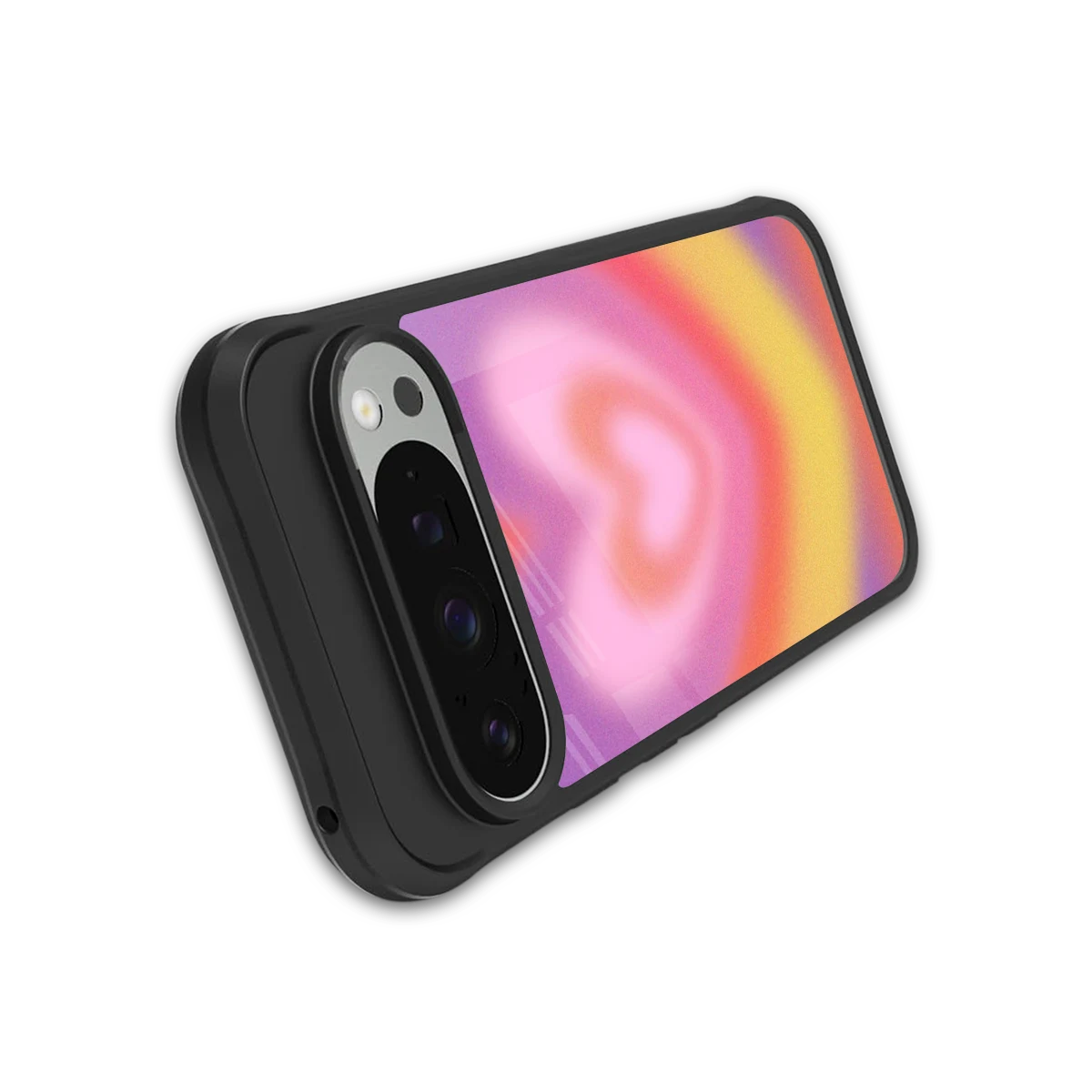 Y2K Rainbow Hearts stylish phone case for google pixel 9 pro xl | glossy glass and slim fit