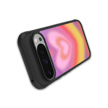 Y2K Rainbow Hearts stylish phone case for google pixel 9 pro xl | glossy glass and slim fit