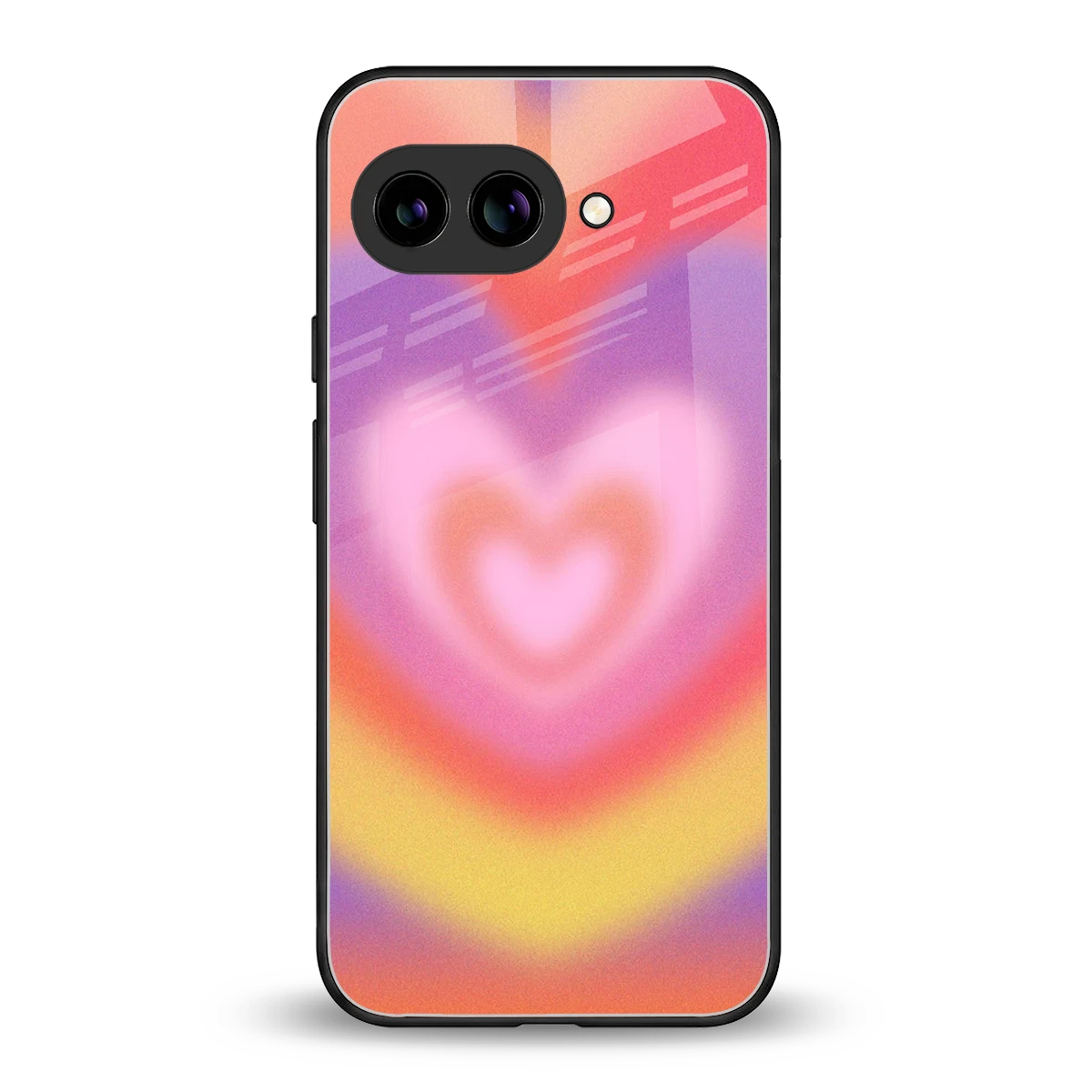 Y2K Rainbow Hearts back phone cover | glass case for google pixel 10a