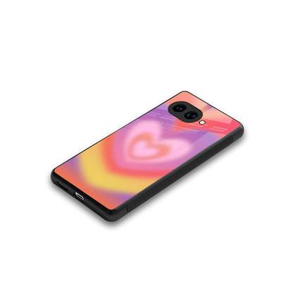 Y2K Rainbow Hearts stylish phone case for google pixel 10a | glossy glass and slim fit