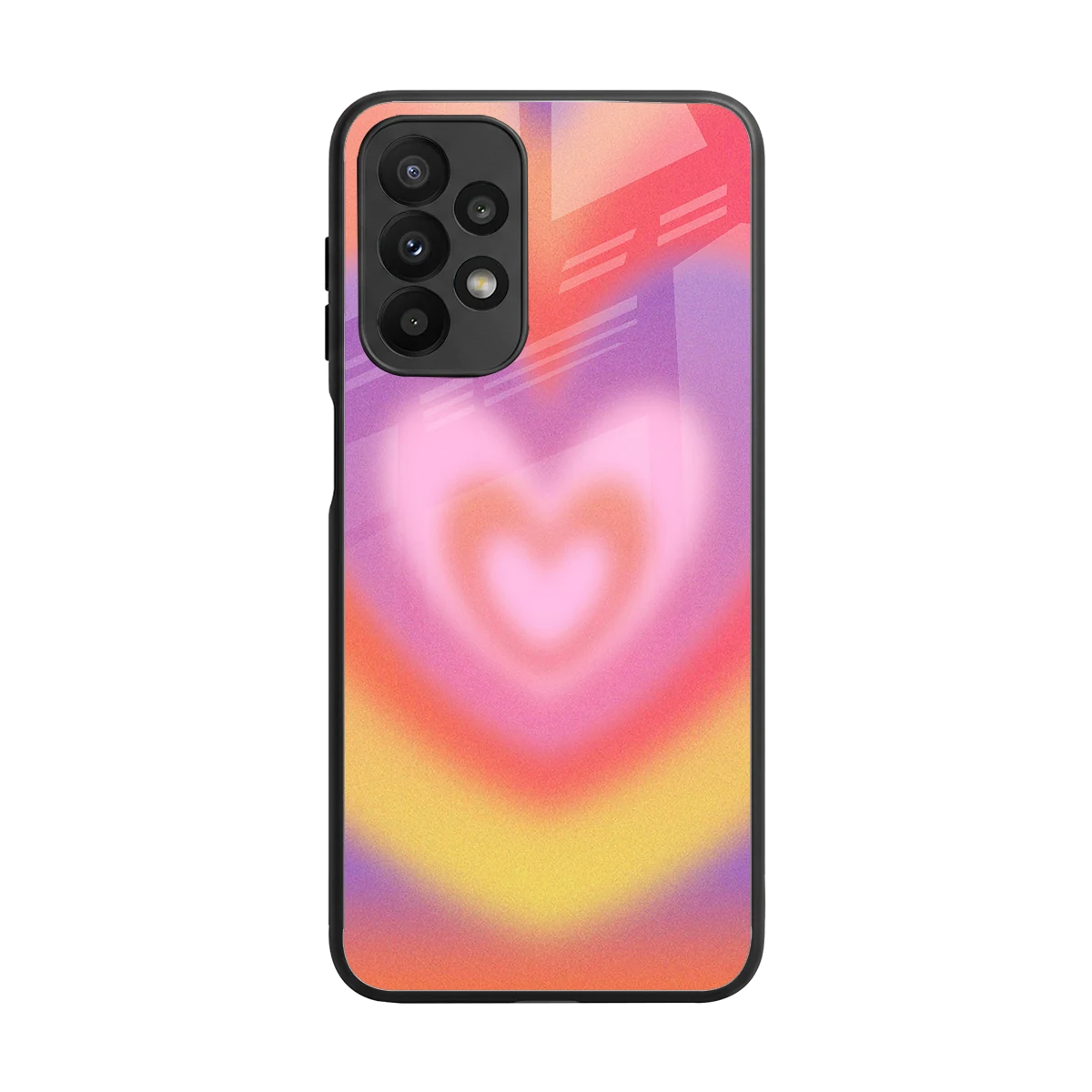 Y2K Rainbow Hearts back phone cover | glass case for samsung galaxy a23