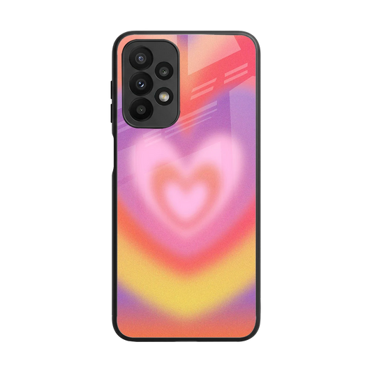 Y2K Rainbow Hearts back phone cover | glass case for samsung galaxy a23