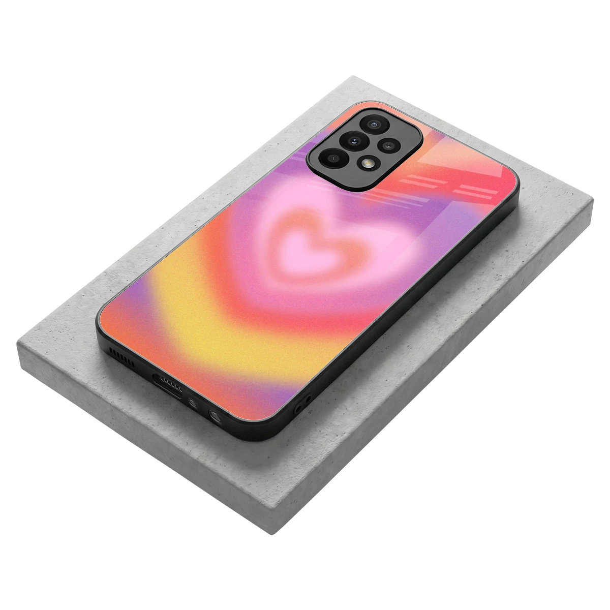 Y2K Rainbow Hearts stylish phone case for samsung galaxy a23 | glossy glass and slim fit