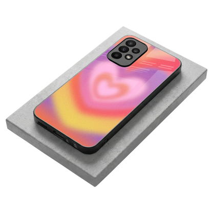 Y2K Rainbow Hearts stylish phone case for samsung galaxy a23 | glossy glass and slim fit
